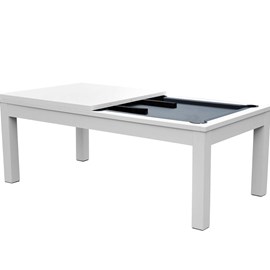 Table de billard convertible blanche tapis gris - eddie