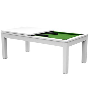 Table de billard convertible blanche tapis vert - eddie
