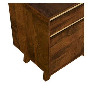 Table de chevet en bois détails dorés, 1 tiroir et 1 porte - tripoli