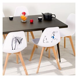 Table rectangulaire 6 personnes en métal gris 150 cm - indus