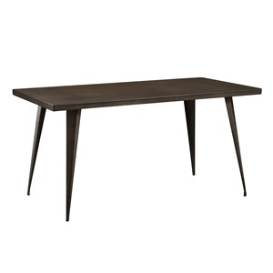 Table rectangulaire 6 personnes en métal gris 150 cm - indus
