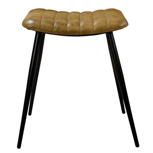 Tabouret en cuir camel matelassé - bidar