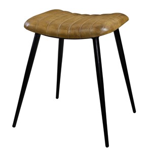 Tabouret en cuir camel matelassé - bidar