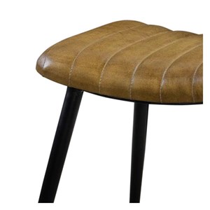Tabouret en cuir camel matelassé - bidar