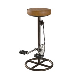 Tabouret de bar 73 cm en cuir marron - gaya