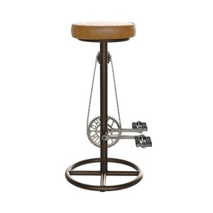 Tabouret de bar 73 cm en cuir marron - gaya
