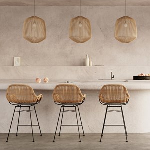 Abat-jour naturel pour suspension en rotin d40 cm - hajar