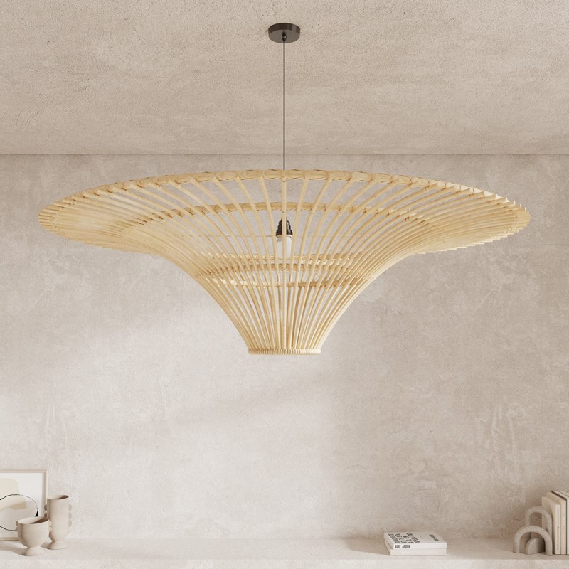 Abat-jour d120,5 cm en rotin naturel - olga