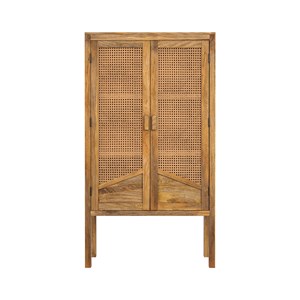 Armoire en cannage et bois 2 portes - tiki