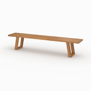 Banc de jardin en bois de teck recyclé 220 cm - luma