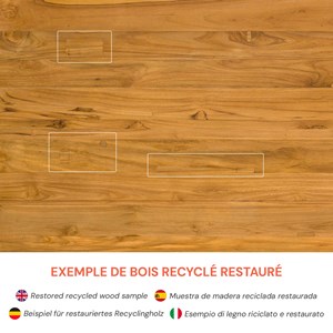Banc de jardin en bois de teck recyclé 220 cm - luma
