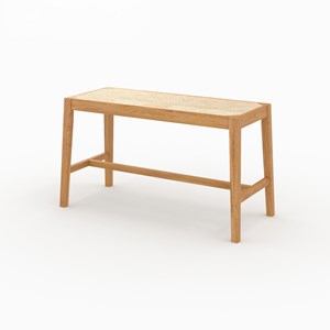 Banc 2 places en bois de chêne massif et cannage - kappa