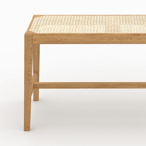 Banc 2 places en bois de chêne massif et cannage - kappa