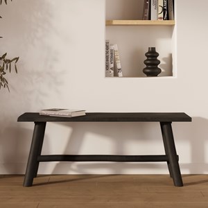 Banc noir en bois de manguier 110 cm - toxis