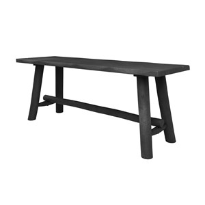 Banc noir en bois de manguier 110 cm - toxis