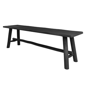 Banc noir en bois de manguier 145 cm - toxis