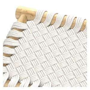 Banc 2 places 90 cm tressé en macramé et branche de teck - kira