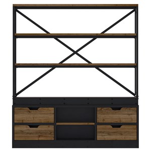 Bibliothèque 160 cm en bois et métal - goa