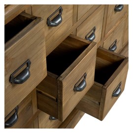 Buffet en bois recyclé 18 tiroirs - miramas