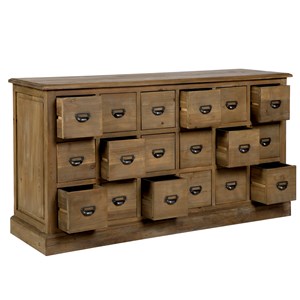 Buffet en bois recyclé 18 tiroirs - miramas