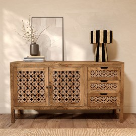 Buffet ajouré en bois de manguier - jaya