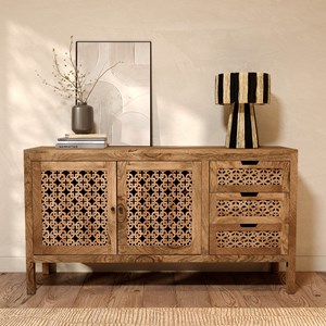 Buffet ajouré en bois de manguier - jaya