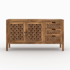 Buffet ajouré en bois de manguier - jaya