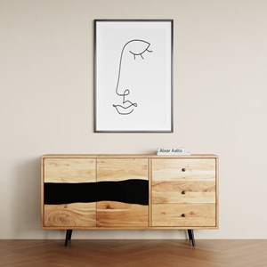 Buffet en bois d'acacia massif et métal - alabama