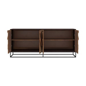 Buffet 4 portes en bois d'acacia et bois recyclé - krabi