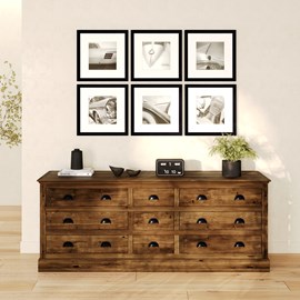 Buffet 9 tiroirs en bois de cèdre recyclé - tobias