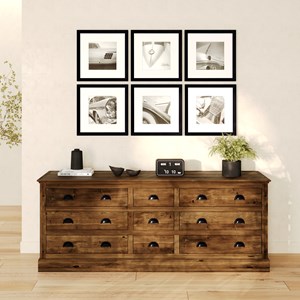 Buffet 9 tiroirs en bois de cèdre recyclé - tobias