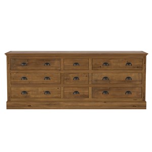 Buffet 9 tiroirs en bois de cèdre recyclé - tobias
