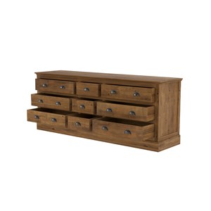 Buffet 9 tiroirs en bois de cèdre recyclé - tobias