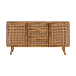 Buffet 2 portes et 3 tiroirs en cannage - wava
