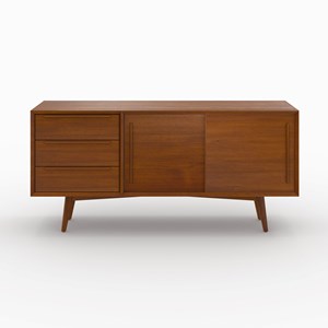 Buffet 2 portes coulissantes et 3 tiroirs en teck - waya