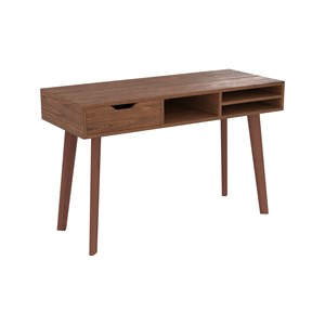 Bureau 1 tiroir et 3 niches en bois foncé - moka