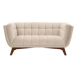 Canapé 2 places en velours beige - mona