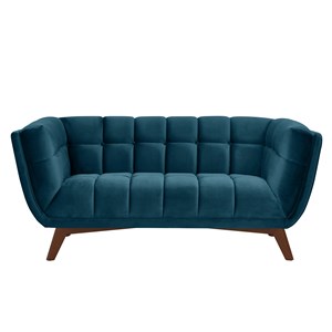 Canapé.2 places en velours bleu foncé - mona