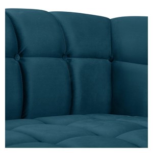 Canapé.2 places en velours bleu foncé - mona