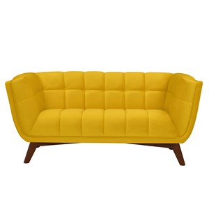 Canapé 2 places en velours jaune - mona