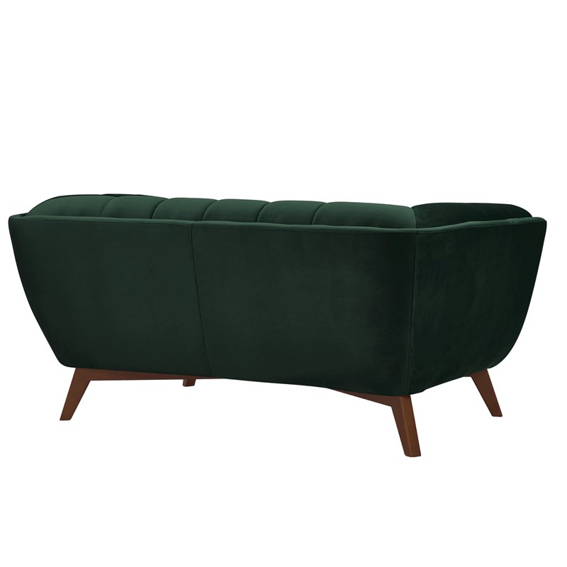 Canapé 2 places en velours vert foncé - mona