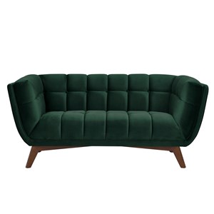 Canapé 2 places en velours vert foncé - mona
