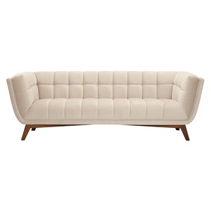 Canapé 3 places en velours beige - mona