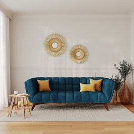 Canapé 3 places en velours bleu foncé - mona