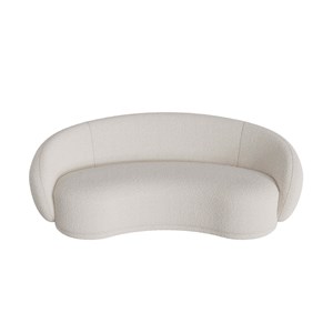 Canapé 3 places en tissu bouclé blanc - nova