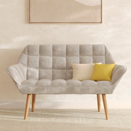 Canapé 2 places en tissu gris clair - simba