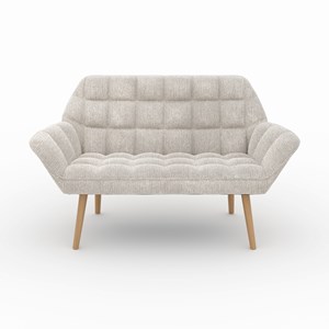 Canapé 2 places en tissu gris clair - simba