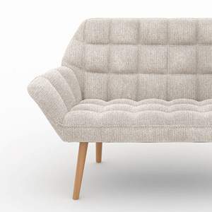 Canapé 2 places en tissu gris clair - simba