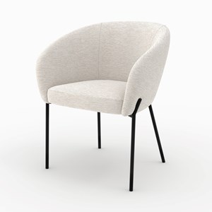 Chaise en tissu blanc chiné - andy