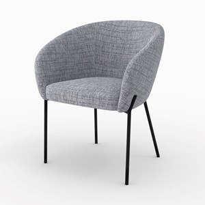Chaise en tissu gris chiné - andy